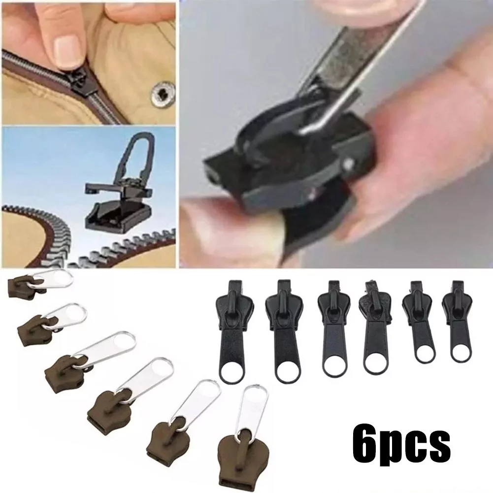 6 Pcs Set Pull Lock Repair Kit Zip Sliders Spirals Instant Fix Your Own Sewing
