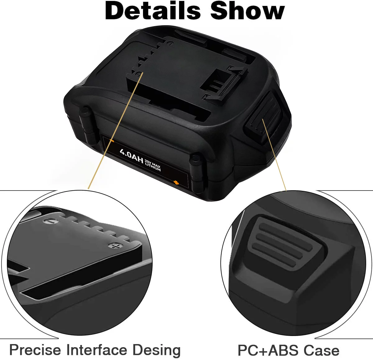 DASNITE 2Pack 20V 4000mAh FOR WORX Battery WA3520 Li-ion Black DAN Compatible with WA3525 WA3575 WG151s