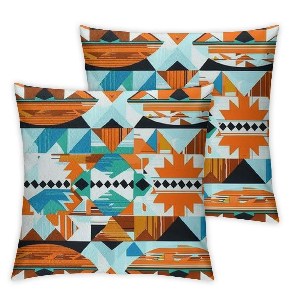 Xlo0ole Western Decor Pillow Covers  Wild West Cowboy Decorative Throw Pillow Covers Cases Home Decor Urban Tribal Aztec Concrete Green Orange Cushion Case for Couch Sofa Outdoor White