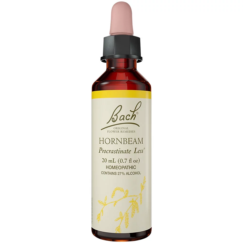 Bach Original Flower Remedies, Hornbeam for Procrastination, 20mL Dropper
