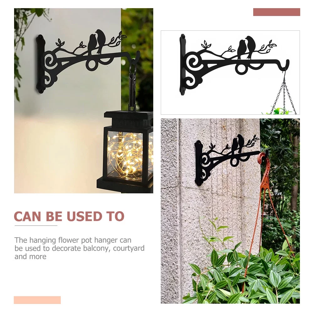 2 PCS Wall-Mounted Flower Pot Hook Plant Hanger Bracket Hanging Hook Hanging Plant Hook Lantern Hook Balcony Bonsai Hook