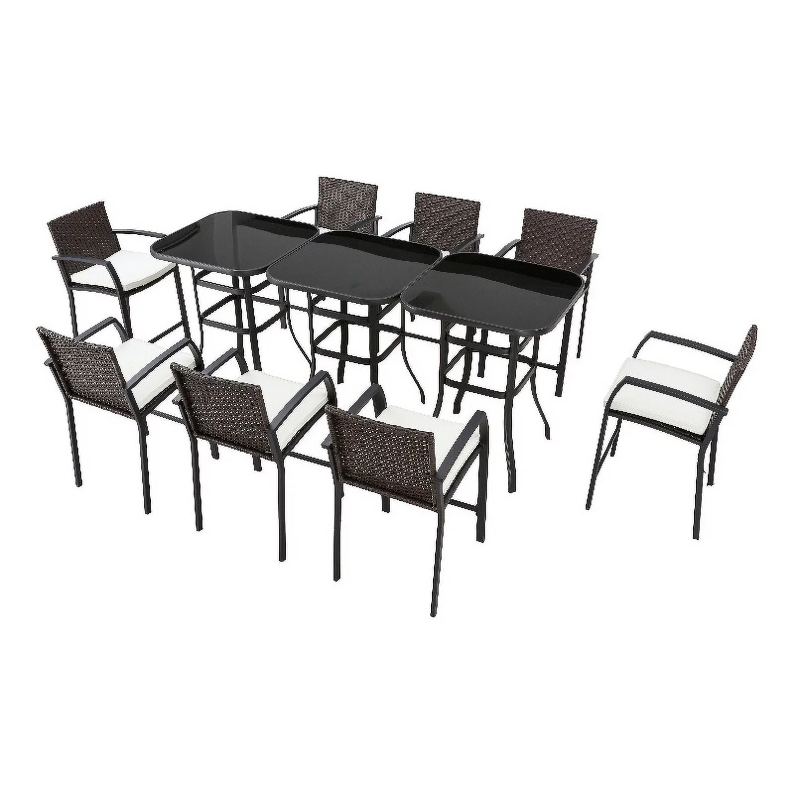 Patio Festival Metal 11-Piece Outdoor Dining Set in Brown/Black Finish