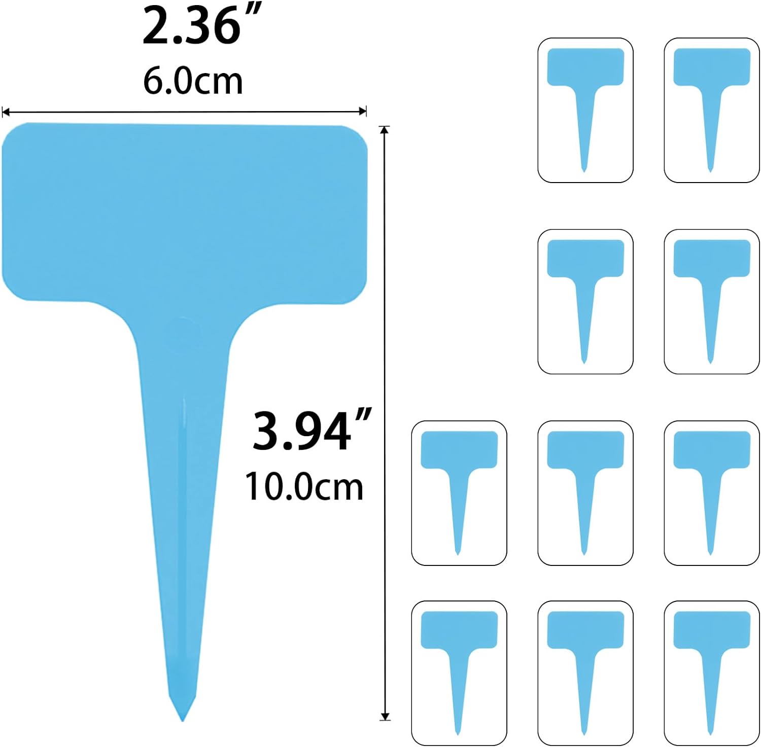 50PCS 2.36X3.94'' Thick T-Type Plastic Garden Plant Labels Nursery Seed Seedling Flower Marker Classification Sign Decoration