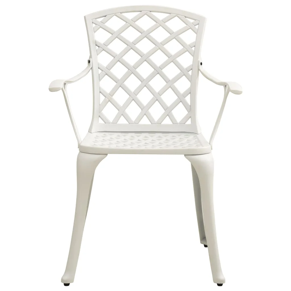 Uteam White Cast Aluminum Patio Chairs Set of 6