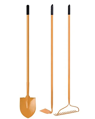 Garden Tools Set â€“ Round Point Shovel, One Piece Forged Hoe And 14T Bow Rake With 48 Inch Long Steel Handle by GardenAll