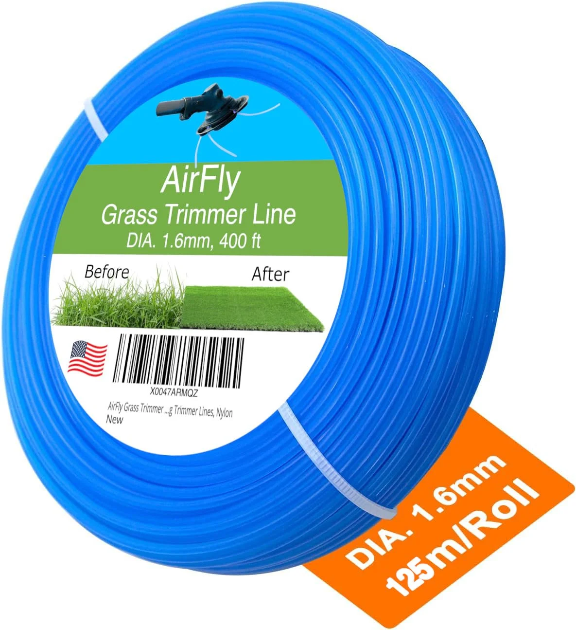 AirFly Grass Trimmer Line .065'' Weed Wacker Eater String Between 400ft to 440ft String Trimmer Lines, Nylon