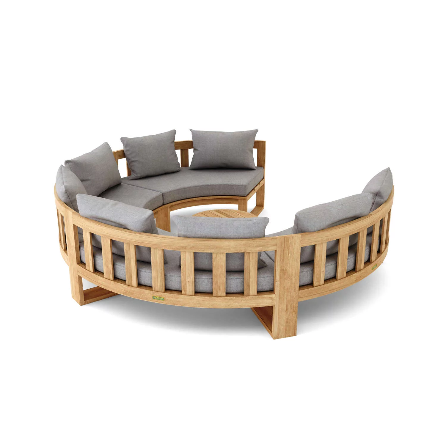 Anderson Teak  Circular Modular Deep Seating Set, Natural Smooth Well Sanded