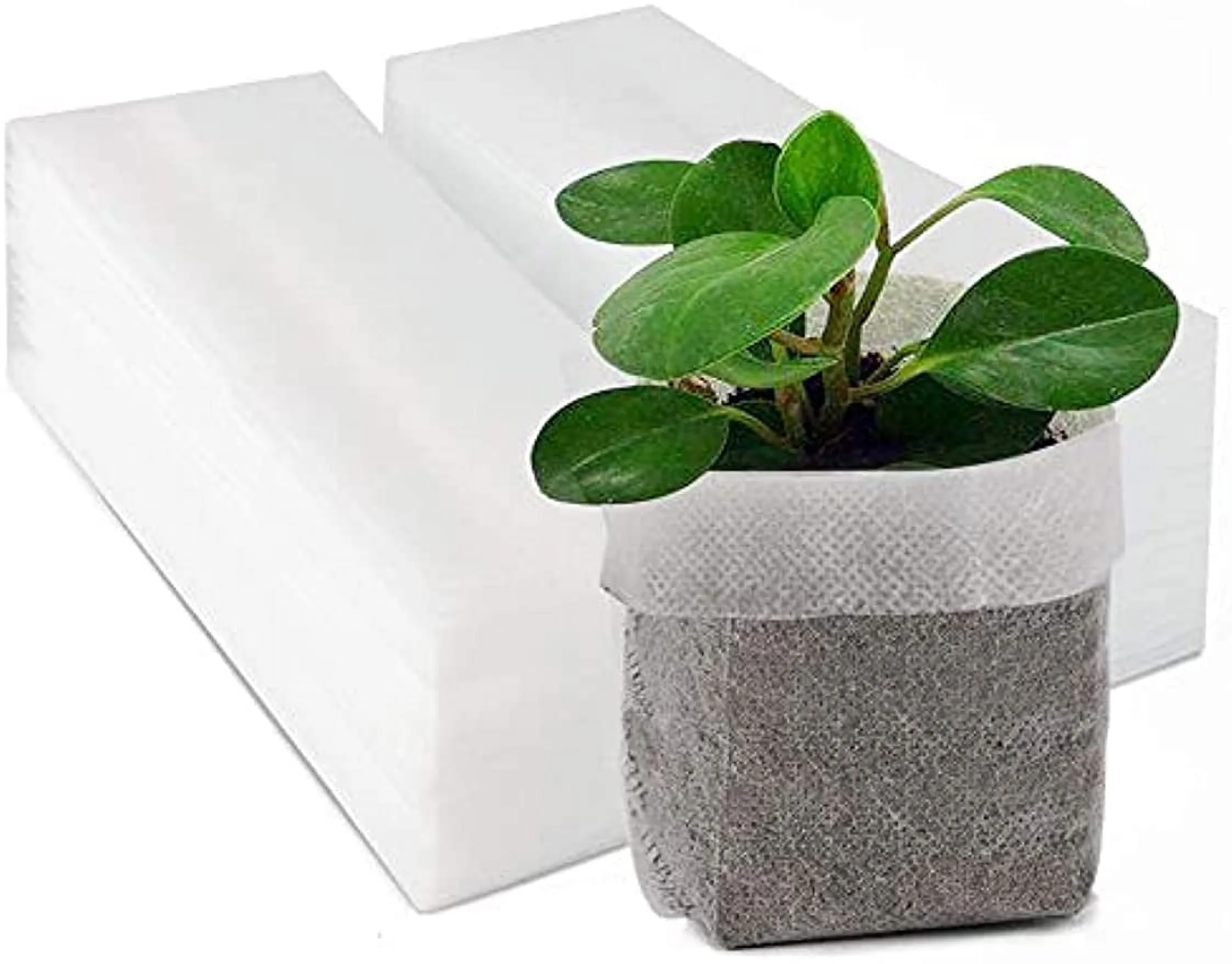 8x10cm Degradable Non-Woven Plant Nursery Bags Plant Seeding Bags Fabric Seedling Pots Plants Pouch Solid Plants Grow Bags Home Garden Supply 8x10cm/3.15