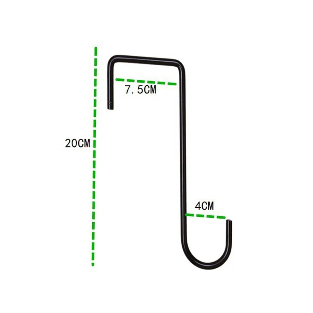 4× Fence Hooks Heavy Duty Over Door Hooks Steel Plant Hanger Hang Brackets