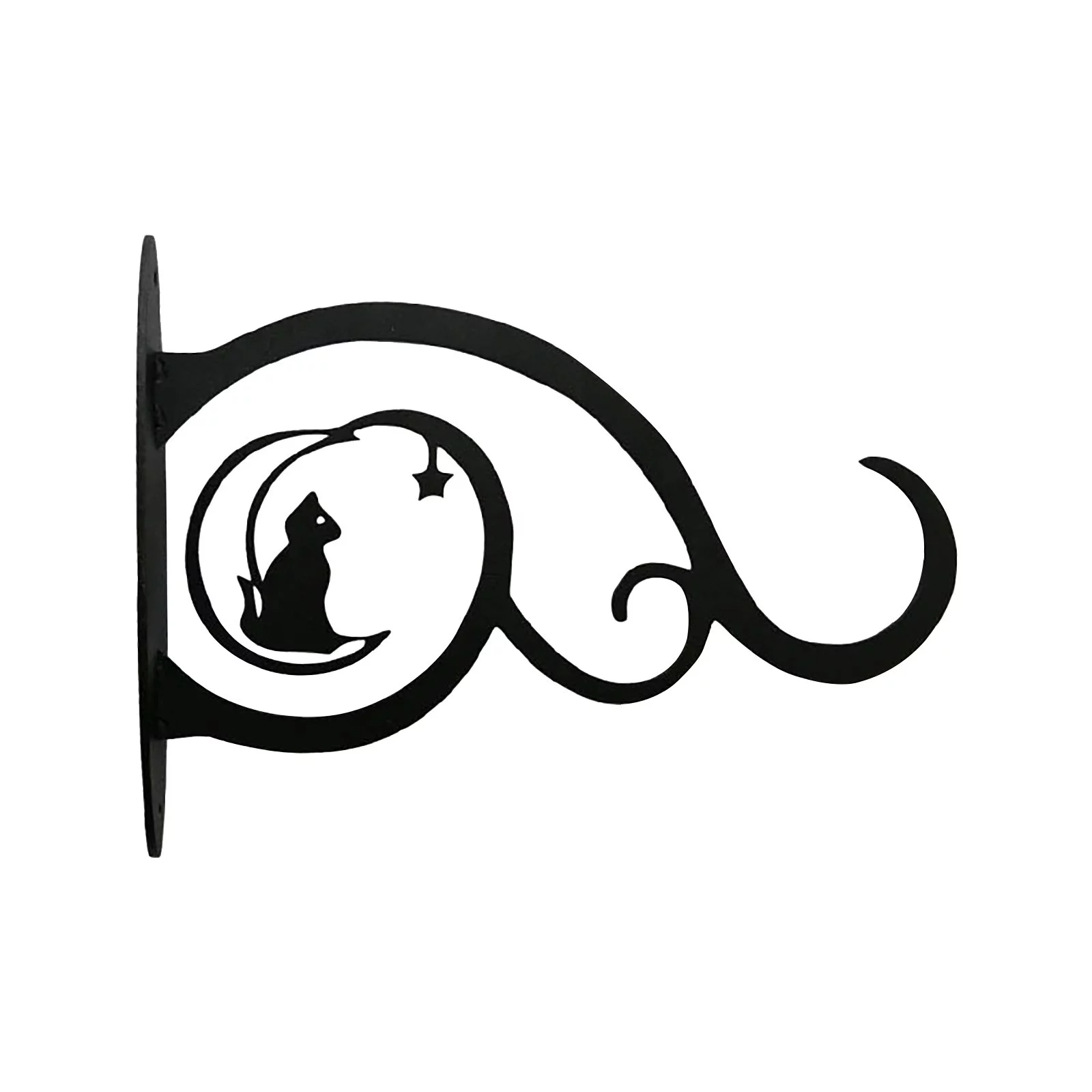 pdqouc Metal Hanger Mounted Hanging Plant Bracket Wall-Mounted Flower Pot Hook Hanger Flower Pot Bird Feeder Home Garden Indoor Outdoor Hanging Rack Black