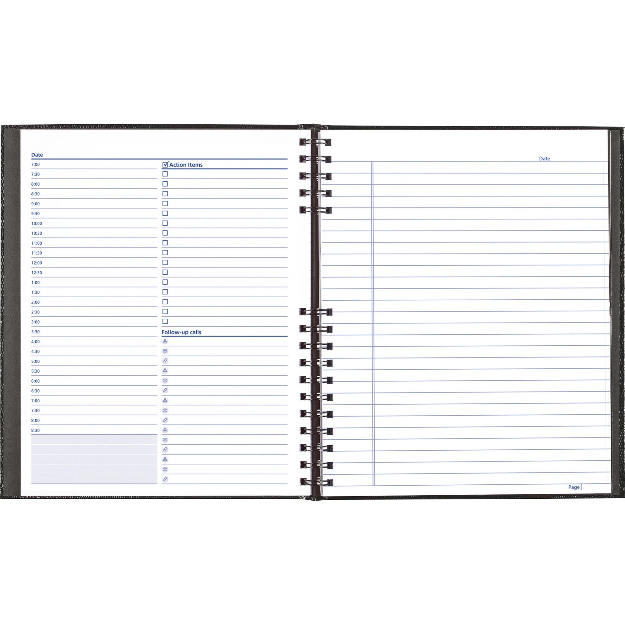 Blueline NotePro Undated Daily Planner, 11 x 8-1/2, Black