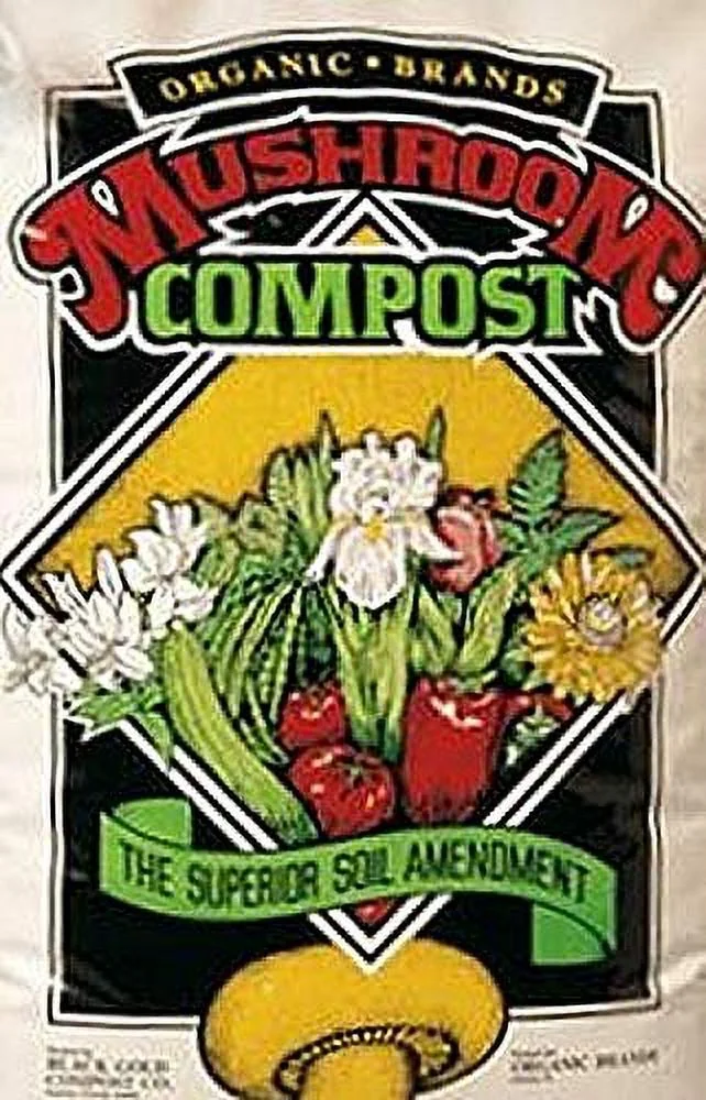 Organic Brands Mushroom Growing Mix Compost Plant Fertilizer Soil Supplements For Vegetables, Flower Garden, Shrub, And Trees, 40 Pounds