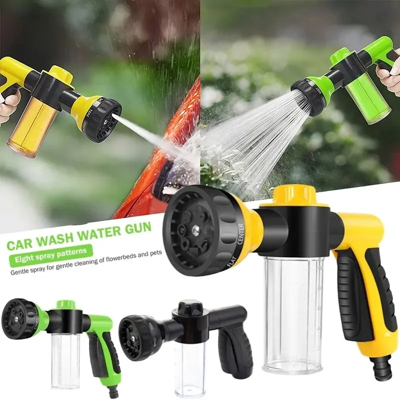 Portable Auto Foam Lance Water Gun High Pressure 3 Grade Nozzle Jet Car Sprayer Cleaning Tool Car Garden Wash Tool Sprinkler Black