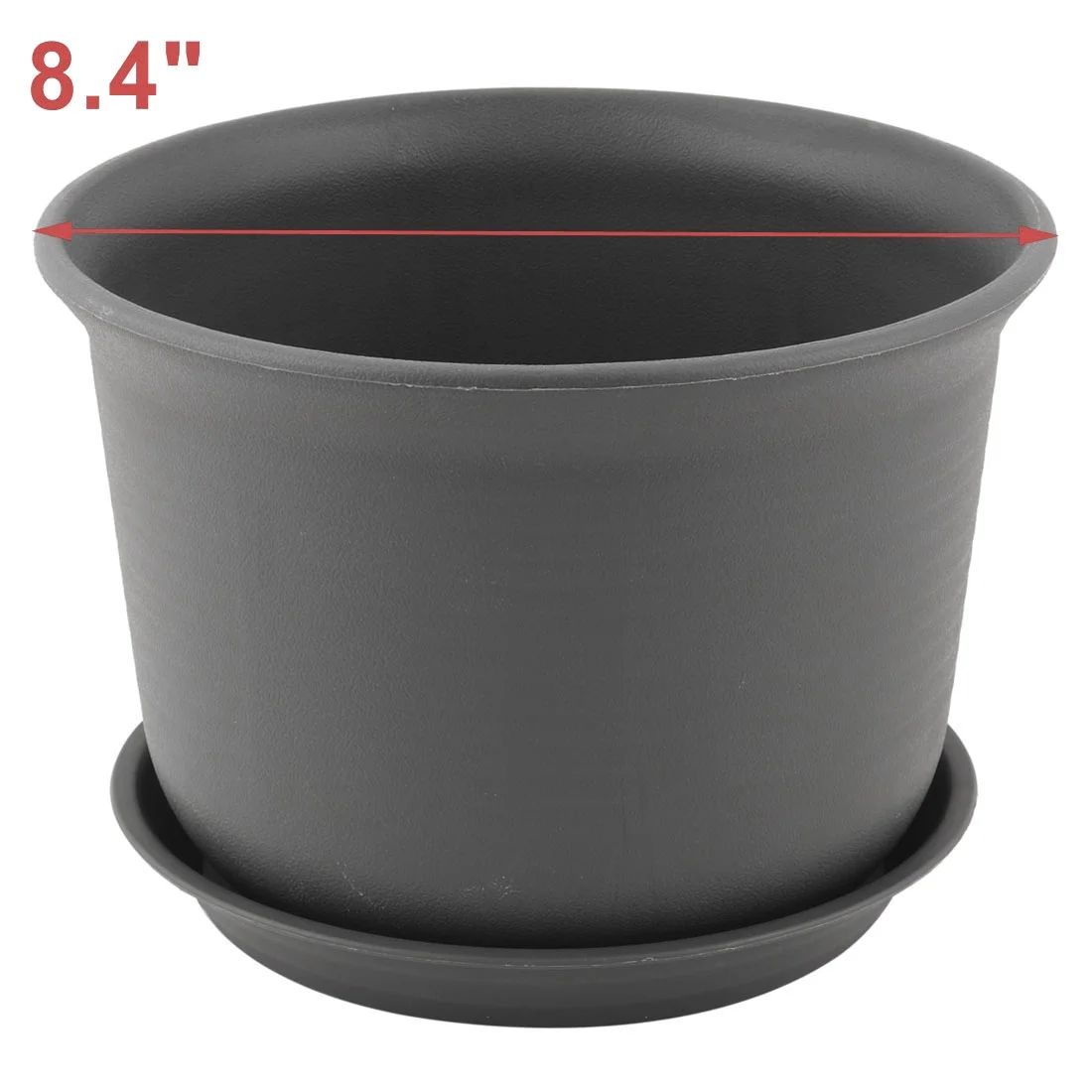 Uxcell Balcony Plastic Drainage Holes Flower Plant Pot Tray Holder Container Dark Gray