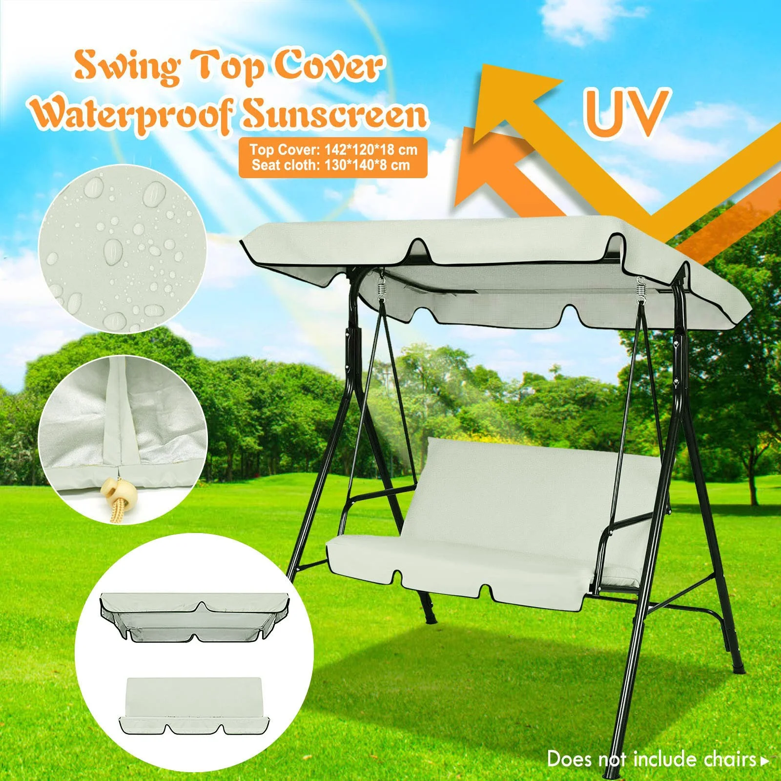 GuLuBin Kids Beach Chairs for Girls Courtyard Cloth Cover Swing Ceiling Replacement Awning Outdoor Rain Cover Patio & Garden