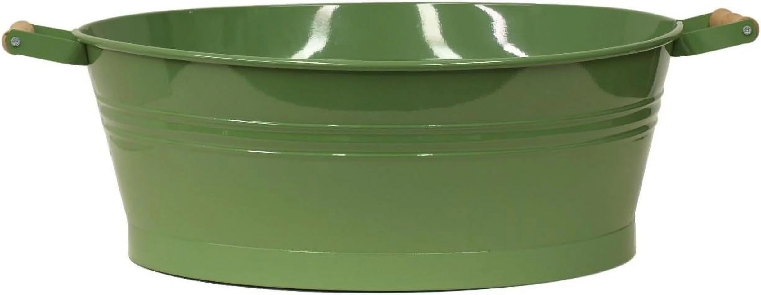 6090E SA Enameled Galvanized Planter, Sage Green