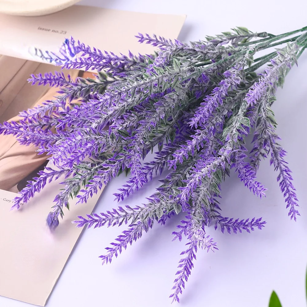 8 Bundles Artificial Lavender Flowers Artificial Flowers and Plants UV Resistant Plastic Outdoor Indoor Purple Fake for Home Decor Spring Garden Farmhouse Porch Pot Window Box Wedding Home