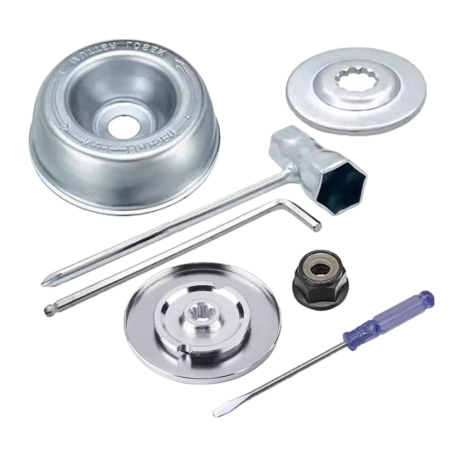 Stainless Steel Brush Cutter Accessories Set Blade Adapter Mount Plates Thrust Washer Kits Practical for String Trimmer Brush Cutter