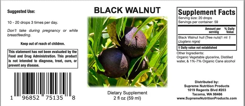 Black Walnut Tincture - 2 fl. oz.