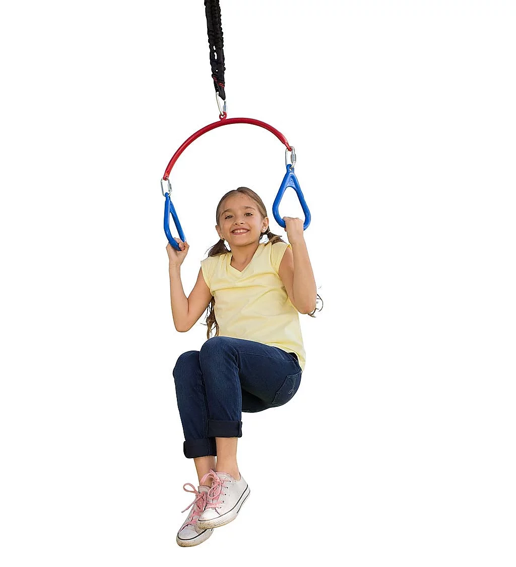 HearthSong - 2-in-1 BungeeBounce Tree Swing for Kids with Hanging Rings, 64