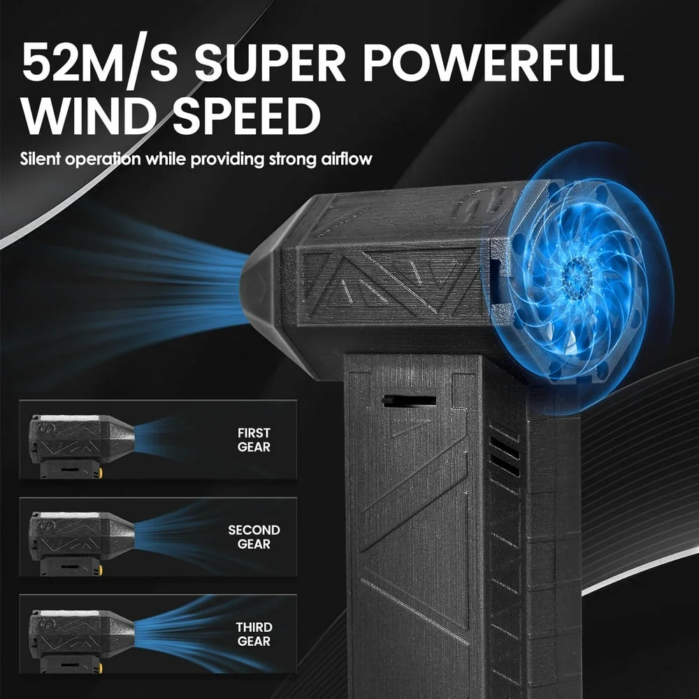 Jet Fan Dry Mini Jet Blower  Rechargeable Ultra-Powerful 130 000 RPM Portable Electric Air Duster Versatile Turbo Jet Blower  Cordless Mini Air Blower for   Outdoors  Car