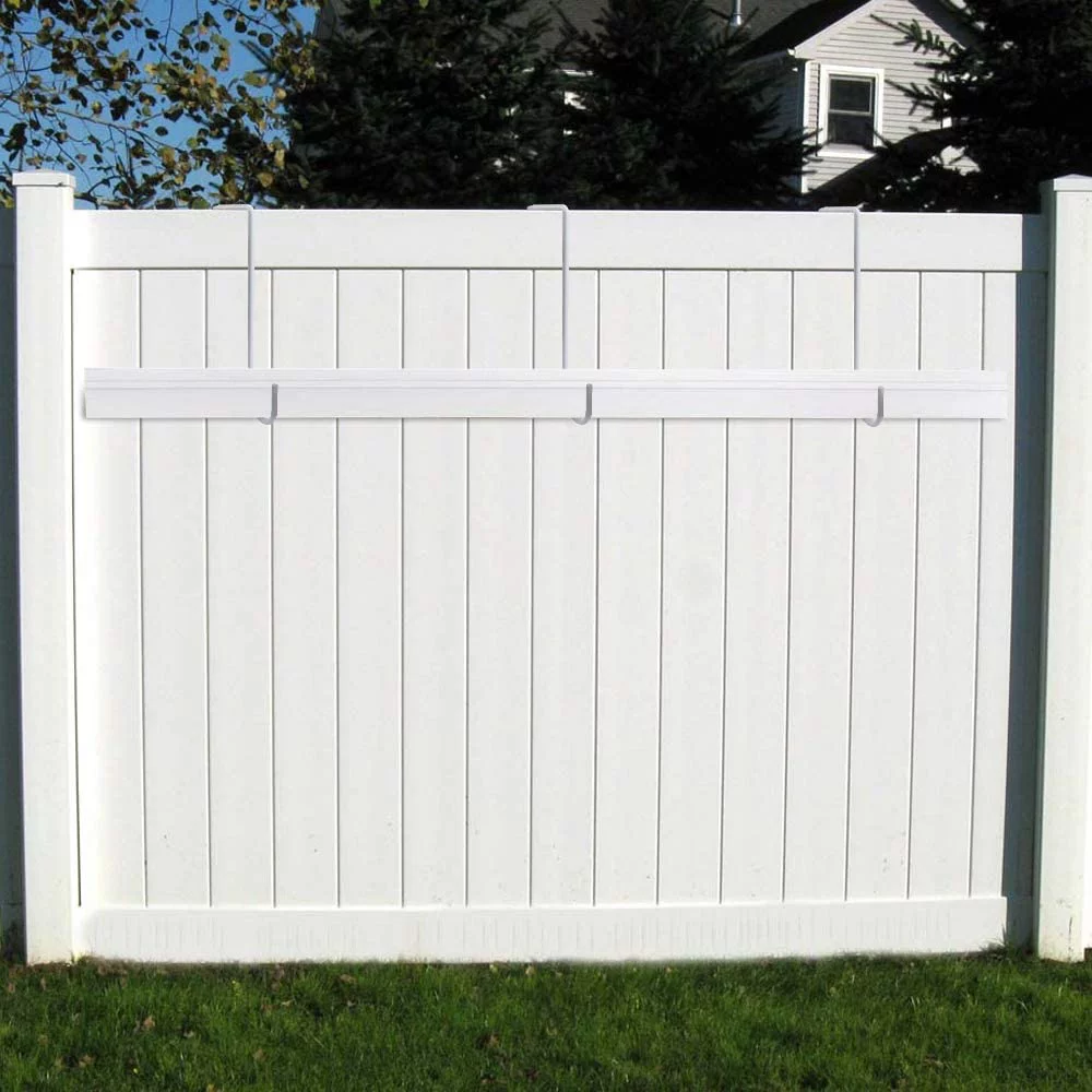 8 Pack Vinyl Fence Hooks, 3 x 8 inch Pergola Hooks Powder Coated Steel Patio Fence Hangers for Hanging Plants, Planters, Bird Feeders, Lights