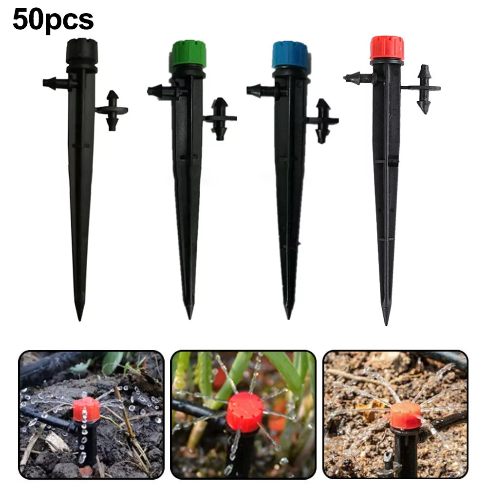 50 Pcs Irrigation Drippers Drip Emitters Micro Spray Adjustable Sprinkler Garden