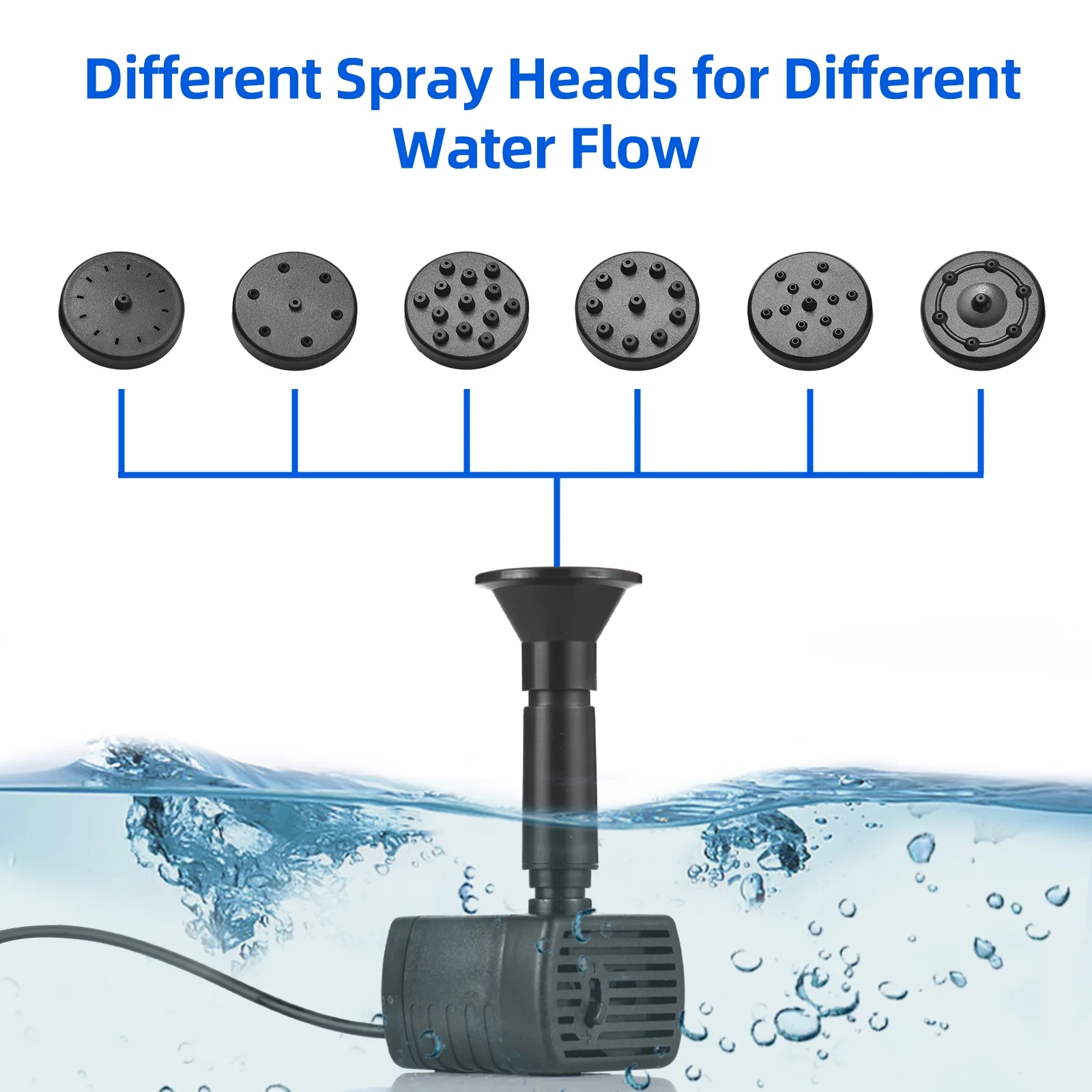 Nebublu Fountain Pump,/ / Pump With 5ft Panel Kit 200l/h Pump 4w 5ft Cable 9 Pump4w Nozzles 6 / Pool / Pump 4w Rate Solar 4w 5v Rate Solar / Fish 6 Modes 5v Bath 6 9 Siuke /