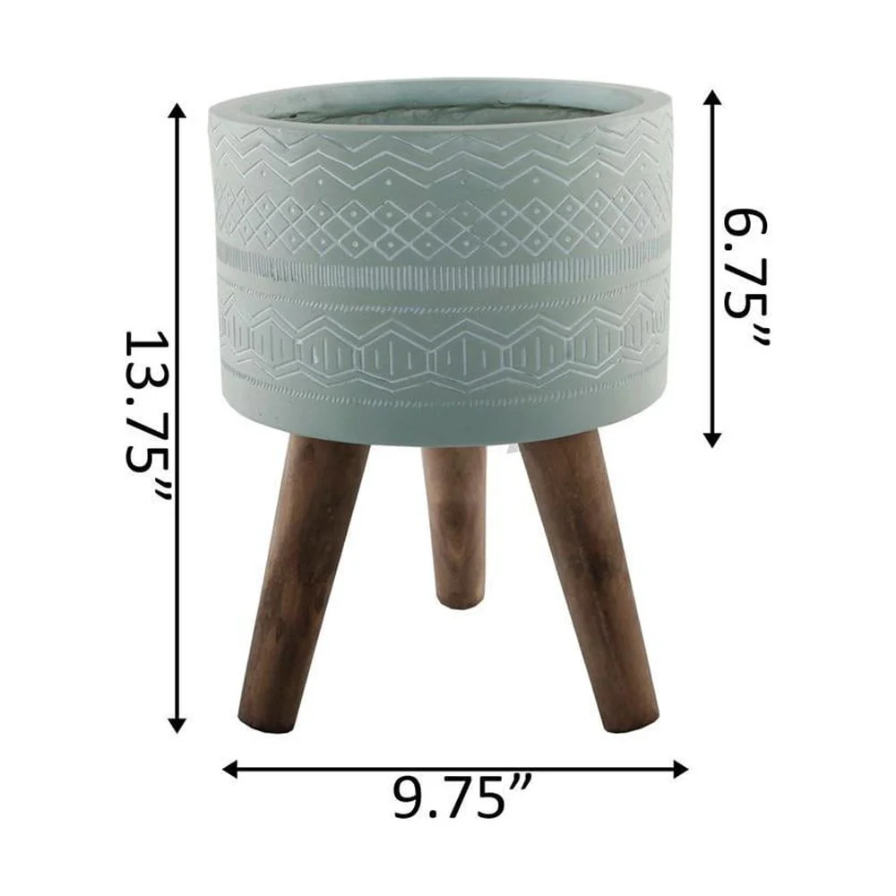 Flora Bunda  10' Tribal Fiberglass planter,SAGE