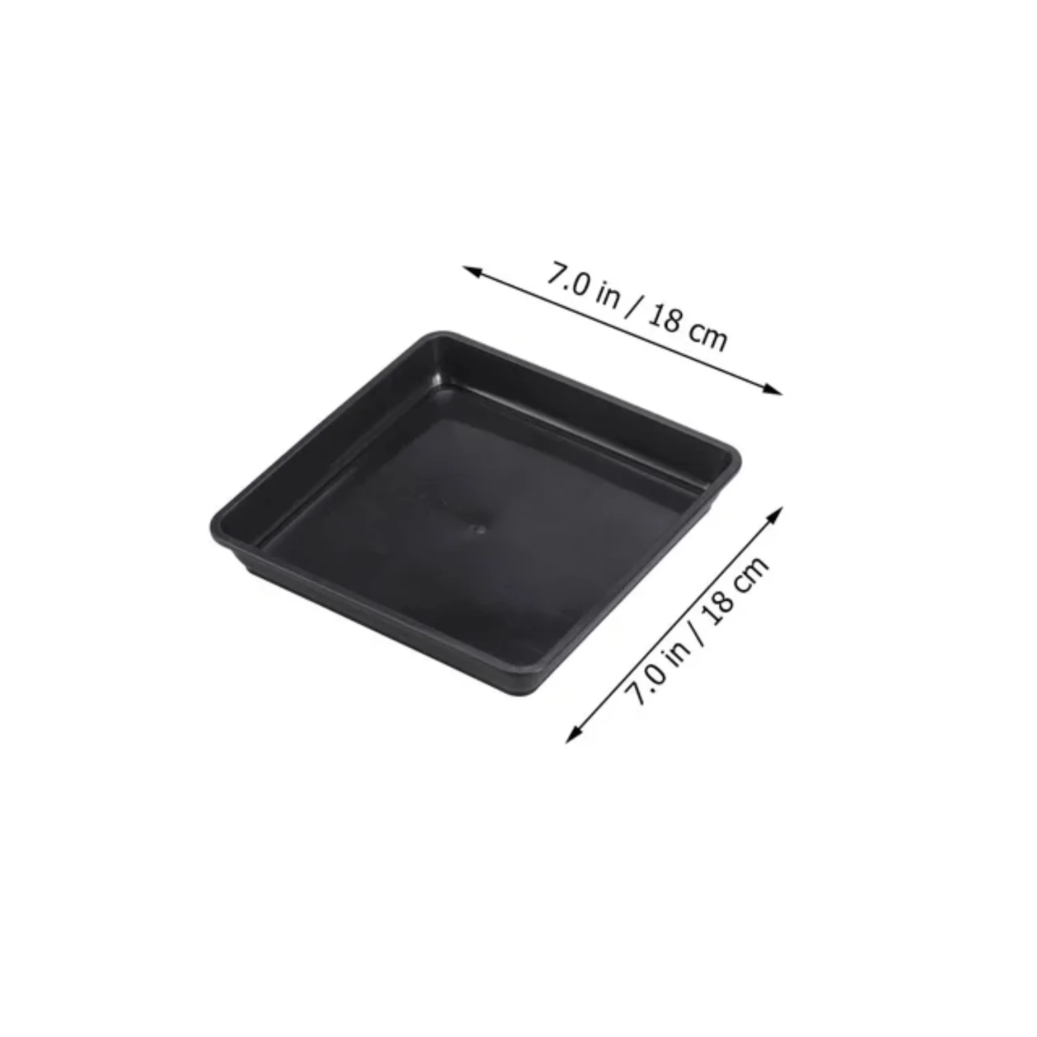 Black Plastic Square Planter Saucer Tray for Garden Potted Plants - Vaguelly Designed Flower Pot Soil Container with Water Drips and Drainage System - Gardening Accessories to Keep Your P