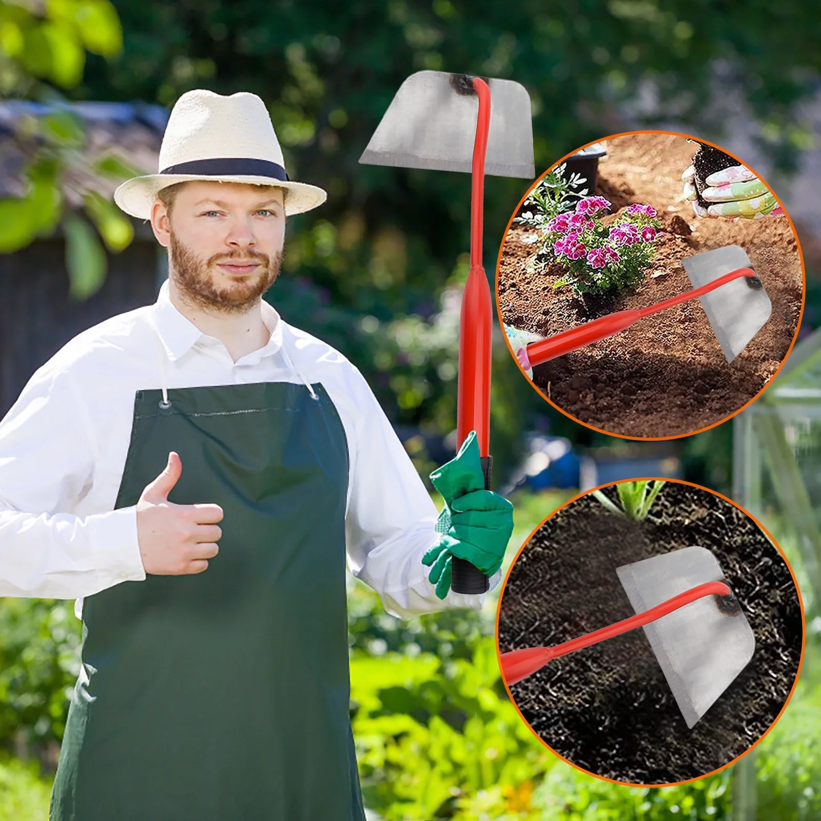 Hand Piece Hollow HoeHigh Carbon Steel Convenient Gardening Planting Flowers Vegetables