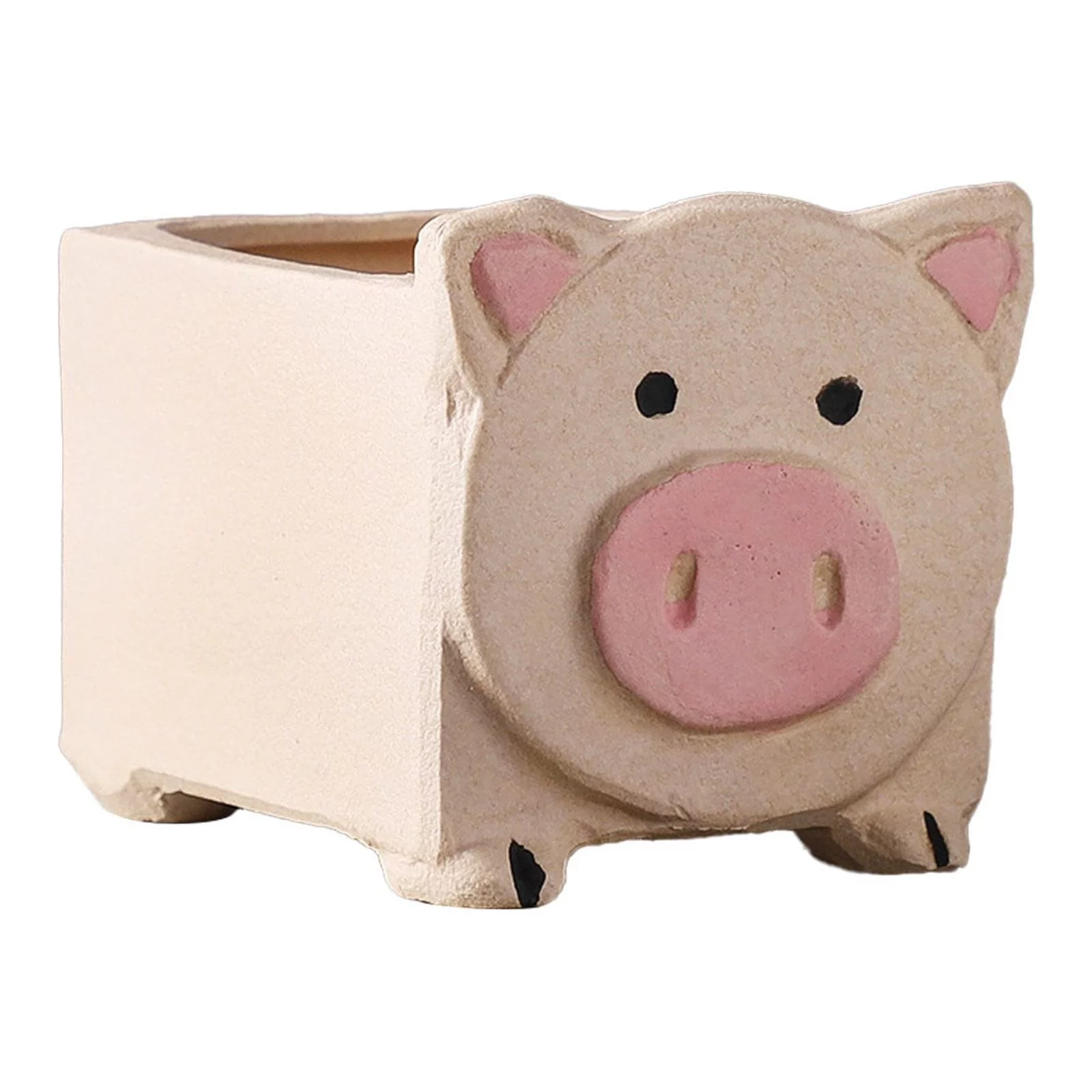 Pots Home Decor Flower Pots Cute Farm Ceramic Cartoon Flowerpot 1PC Simple And Cartoon Fleshy Flowerpot Gardening Potted Fleshy Flowerpot Animal Flowerpot