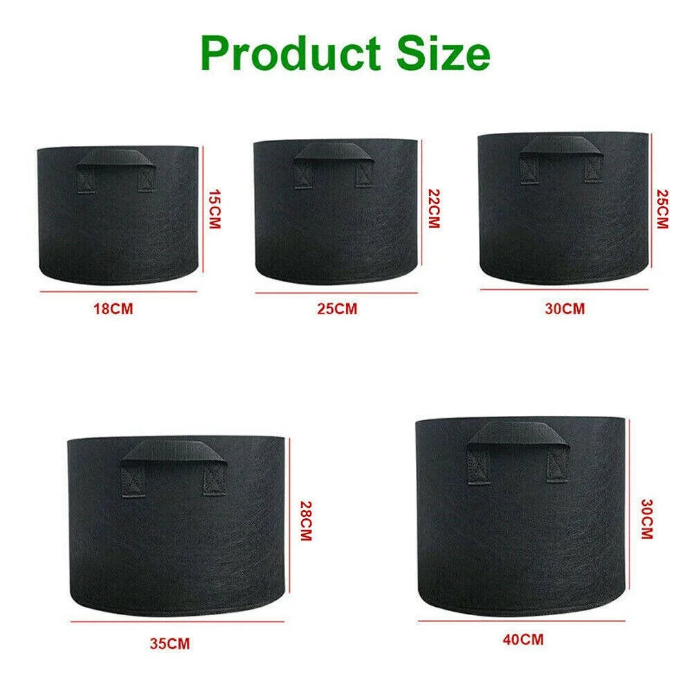 Fabric Grow Pots Breathable Planter Bags 1/3/5/7/10/20 Gallon Bags