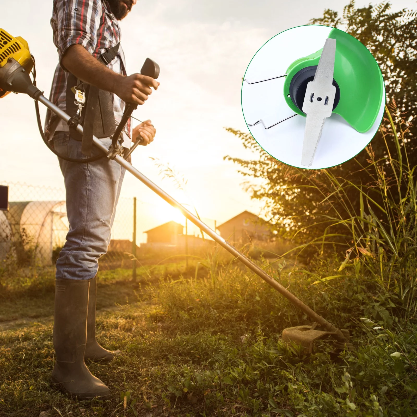 Guichaokj 5pcs Metal Grass String Trimmer Blades Lawn Mower Replacement Trimmer Tool