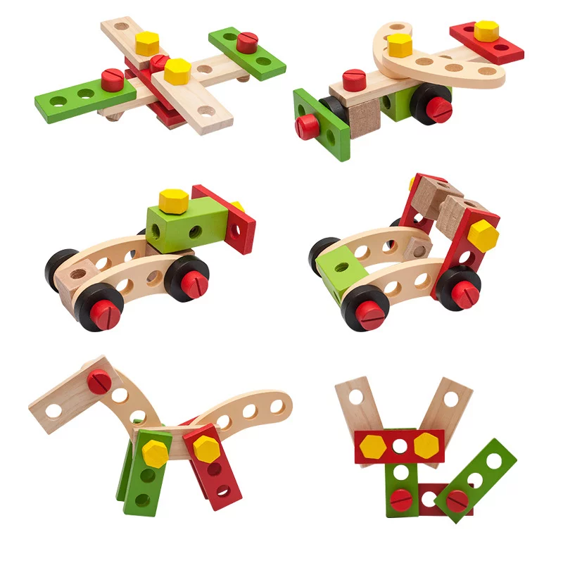 Generation Constructables Wooden STEM Building Block Playset | Set Comes with Wood Construction Pieces & Real Play Tools | Includes Nuts & Bolts for Binding Blocks Together