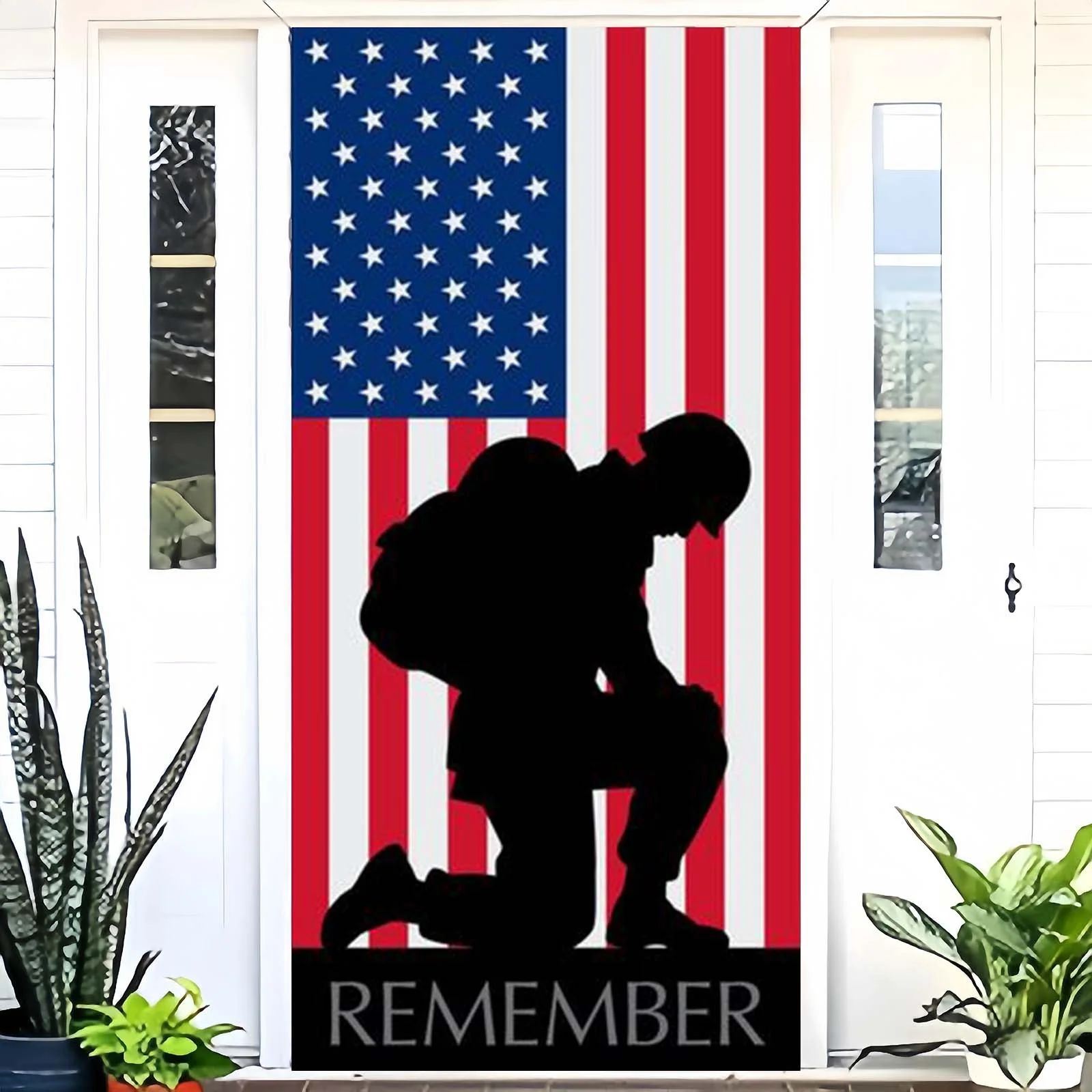 Fireplace Christmas Garland for Living Room Flag Patriotic Soldier Porch Banner Banner Memorial Day Decoration Hanging Patriotic Decoration 70Th Birthday Gifts For Men