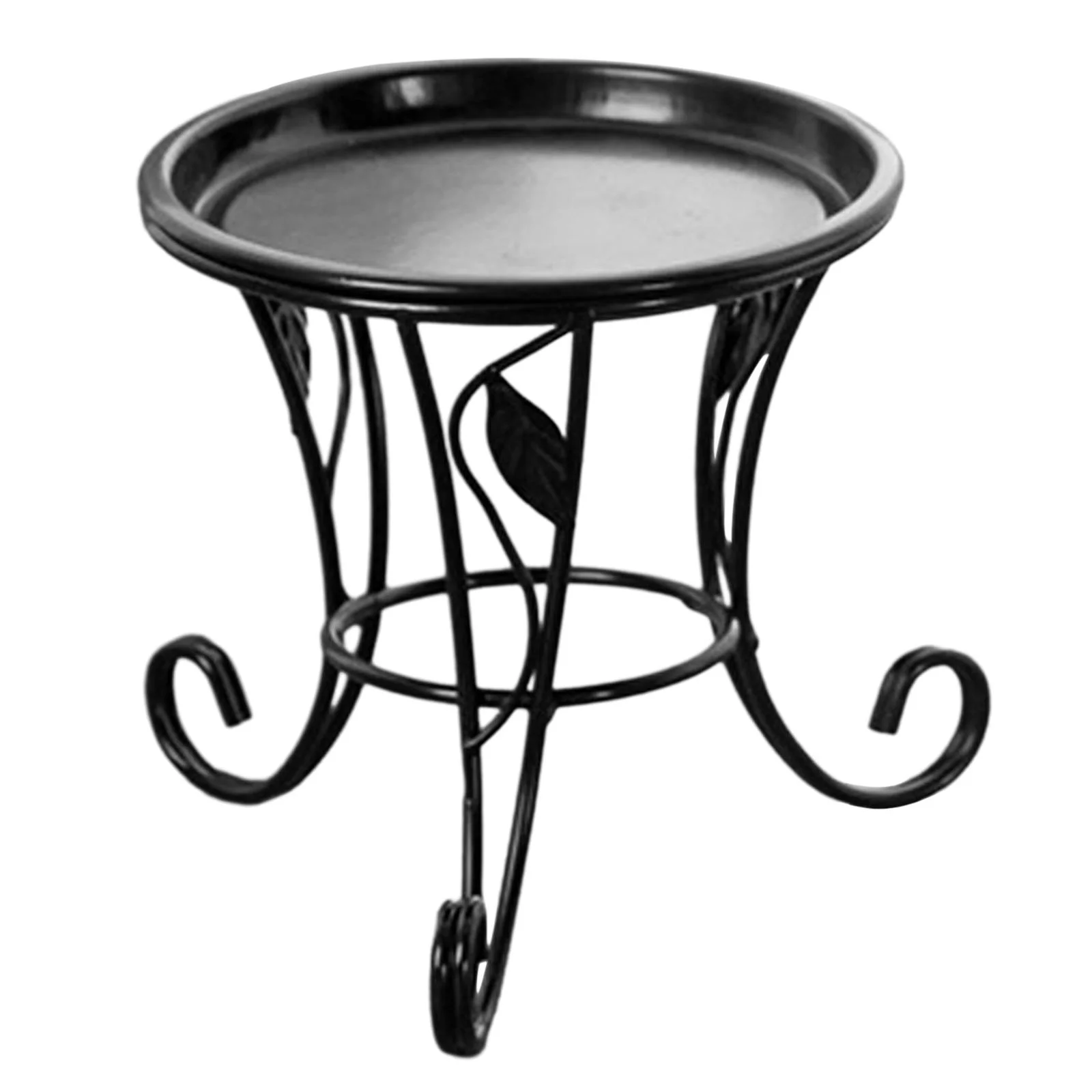 figatia Plant Stand Metal Plant Stand Shelf Detachable Tray Stable Decorative Corner Flower Pot Holder Stand for Office Living Room Black