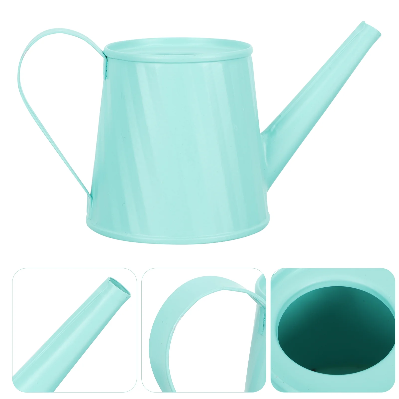 Zonh Kids Green Metal Flower Watering Can - Long Spout Garden Kettle