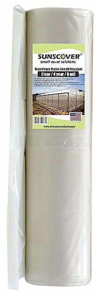 Greenhouse Plastic Film Clear Polyethylene 6 mil 4 Year UV Resistant Cover (8 ft Wide x 25 ft Long)