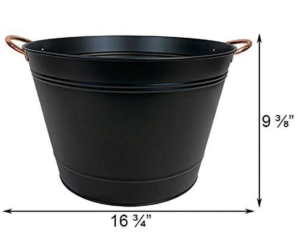 81428   Washtub Planters, Black, 14