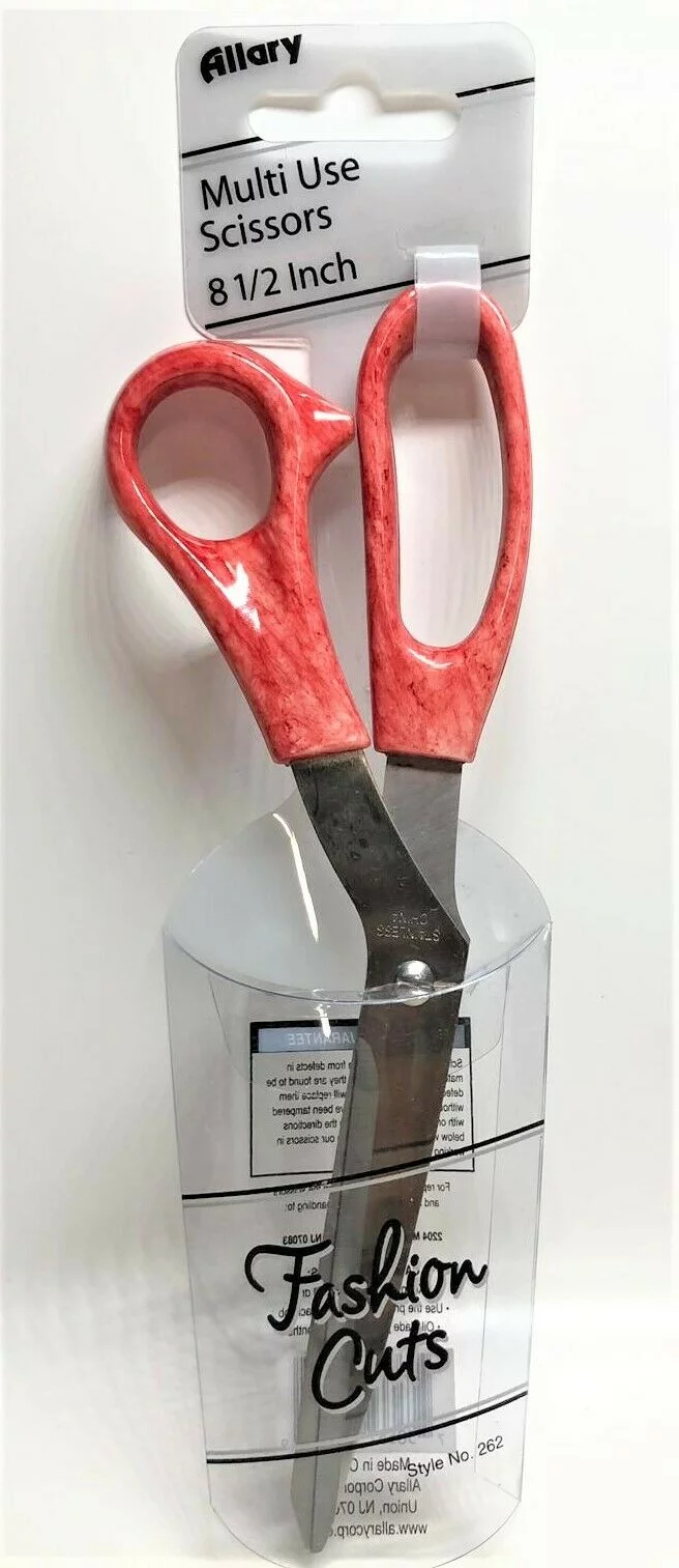 Allary Fashion Cuts 8.5 Inch Multi Use Scissors, Red