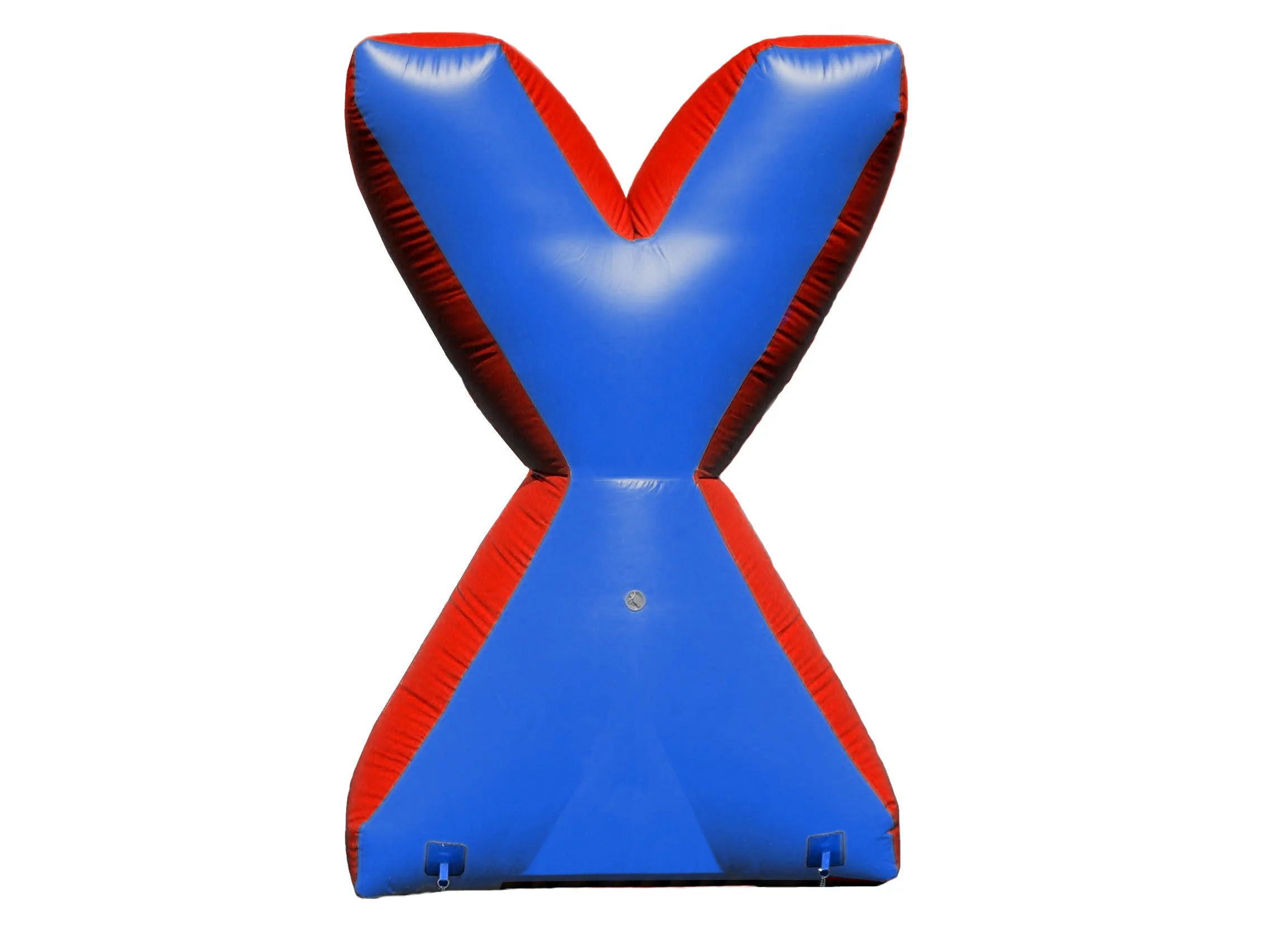 Sportogo Inflatable Air Bunker X for Paintball, Airsoft, Archery, Laser Tag, 1 Piece, 6 Foot Tall, Blue & Red