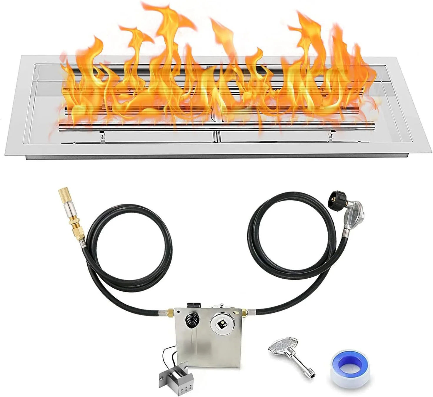 Drop-in Insert Fire Pit Pan Burner Kit,Fire Pit Table Insert Stainless Steel