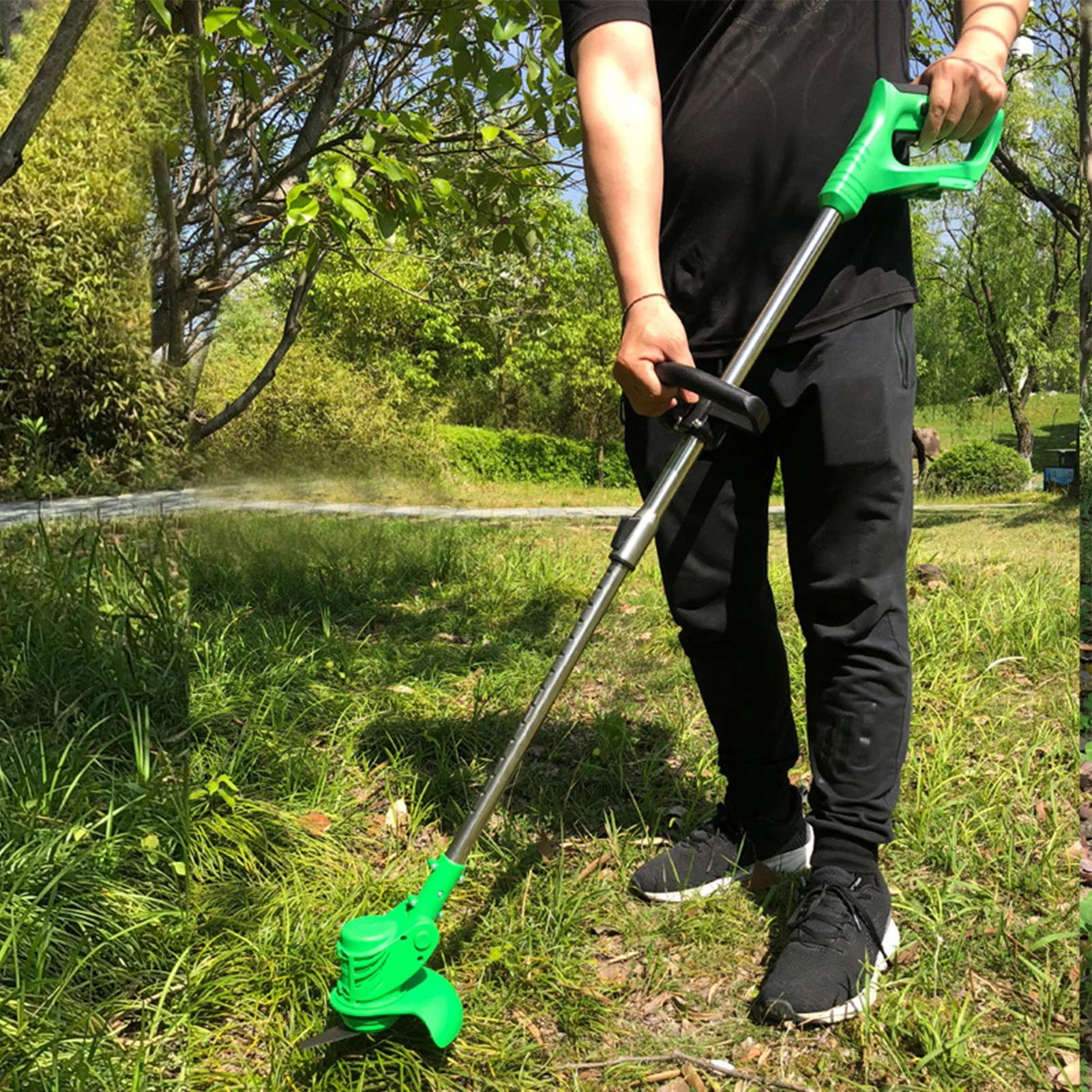 WZTO Brush Cutter | 24V Grass Cutter Brush Trimmer | Striming Brush Edger, Heavy Duty Lawn Tool, Battery Powered Garden Grass Wacker for Home Garden