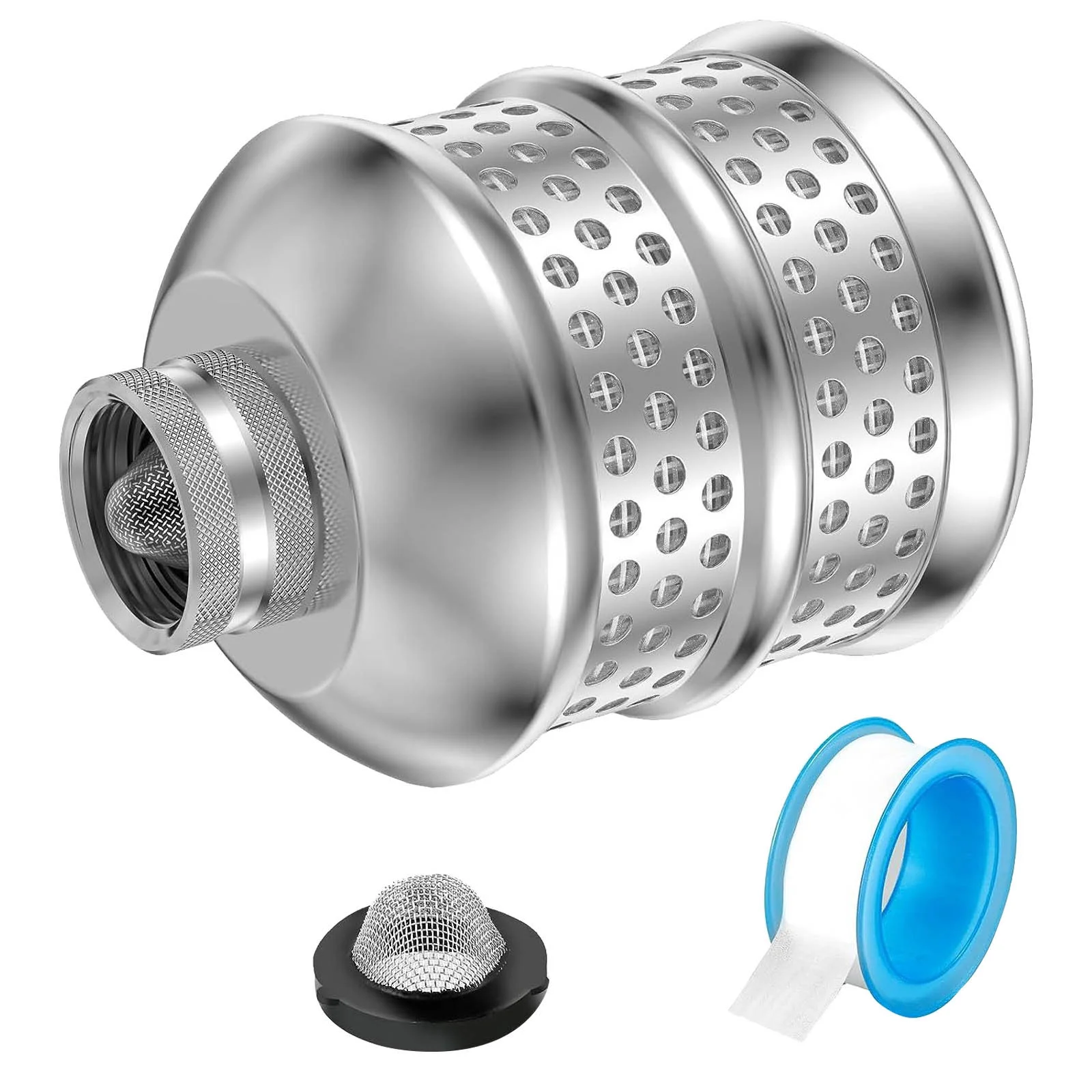 Bubbler Sprinkler Heads 3/4 15 Thread Aluminum Diffuser Flood Nozzle With Tape Gentle Flow Metal Bubbler Sprinkler Head Gentle Garden Watering Soaker Sprinkler For Garden Yard Swivel Strainer