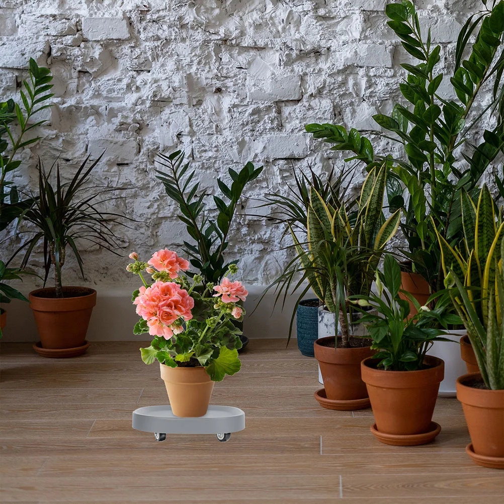 2 PCS Plant Plate Stand Pot Cart Succulent Tray Garden Pots Base Mobile Planter Flowerpot Potted