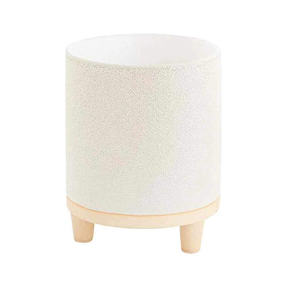 Delray Footed Ceramic Pot for Plant (92093) White Ceramic Pot (5.5