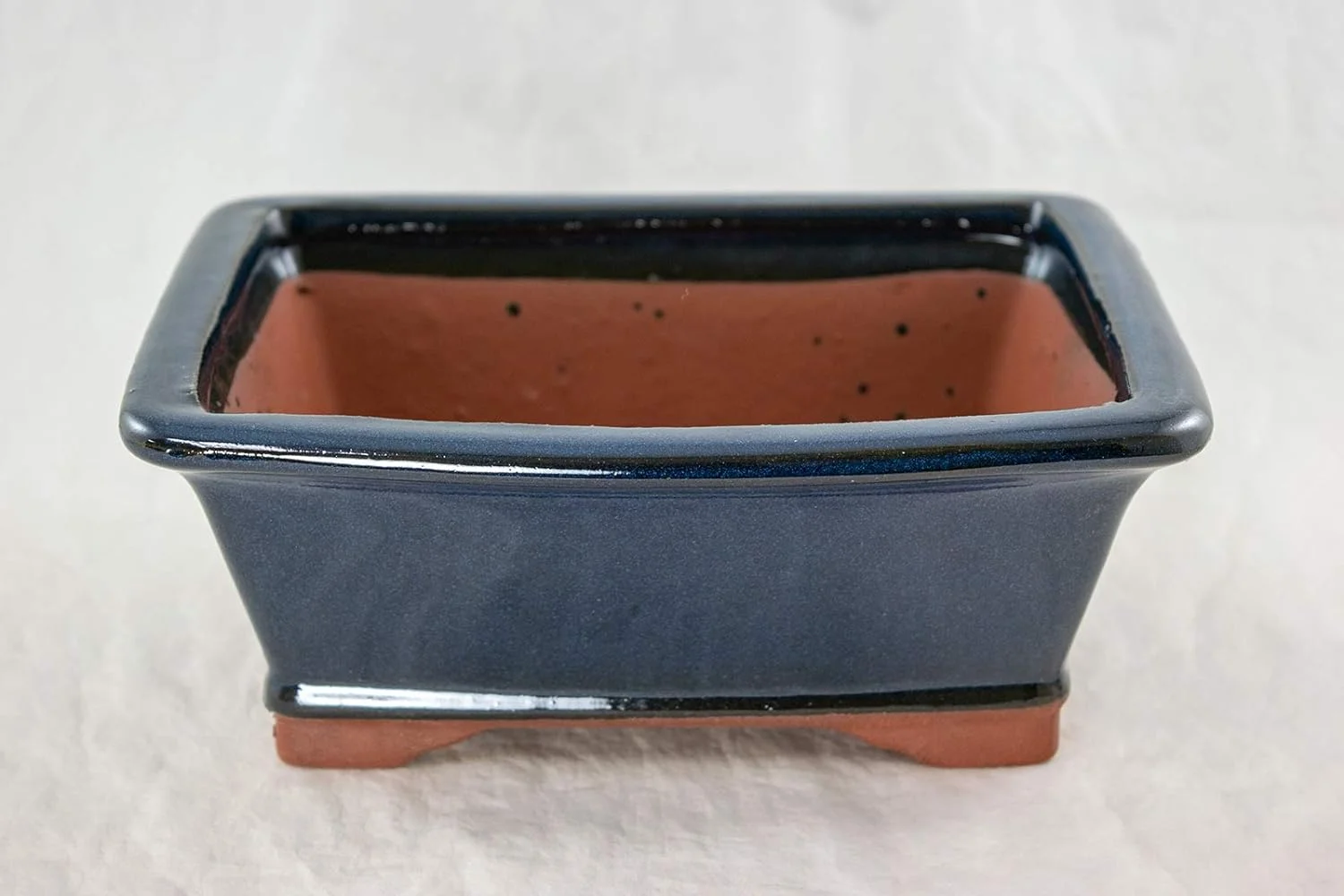 Rectangular Dark Blue Bonsai/Succulent + Tray + Rock + Mesh Combo