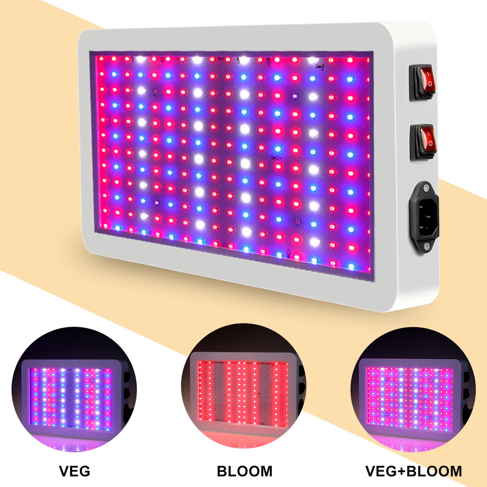 LED Grow Light Full Spectrum 312 LEDs Grow Lamps LED Panel Grow Light for Hydroponic Greenhouse Indoor Plant Flower Vegetative Growth