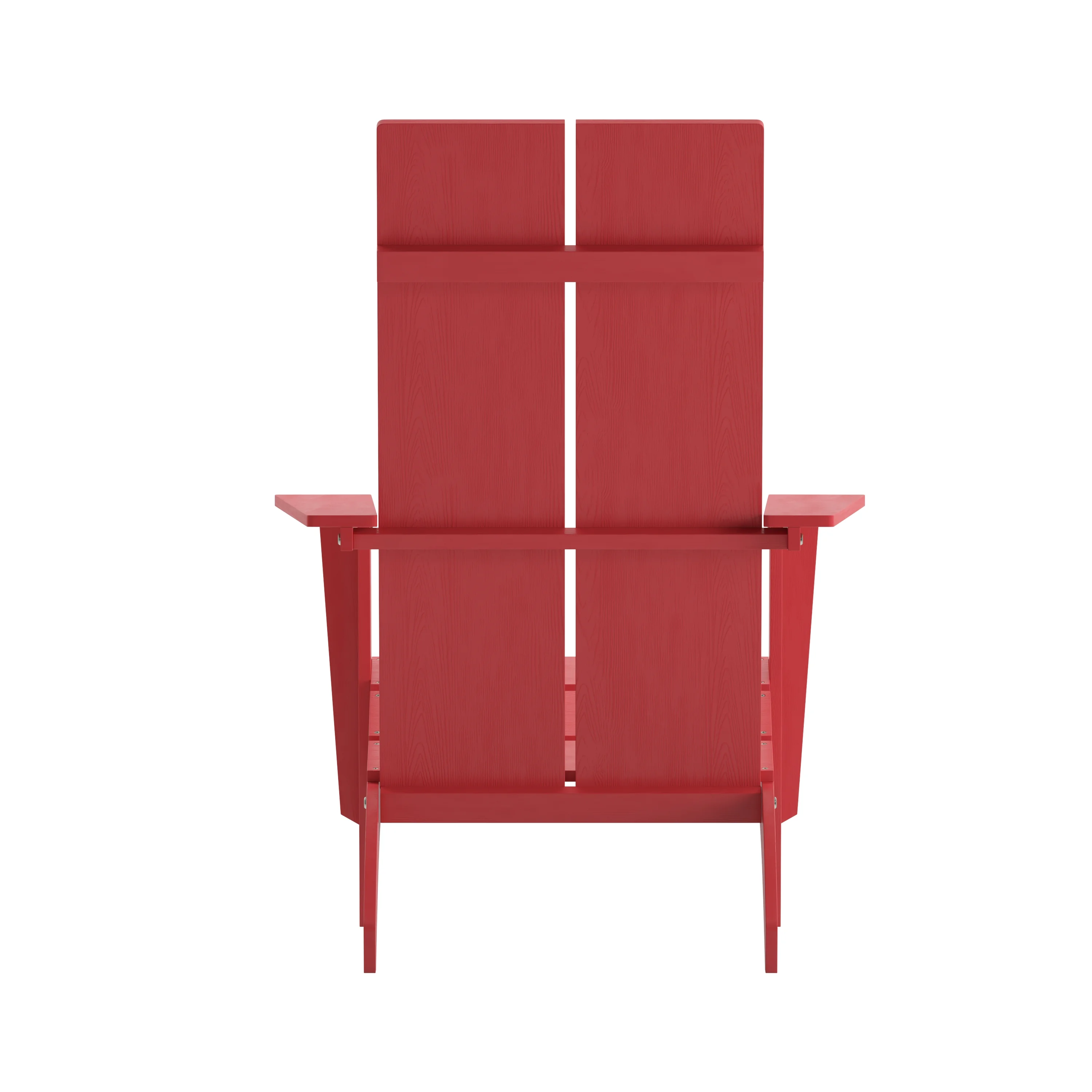 Flash Furniture Sawyer Modern Commercial 2-Slat Back Adirondack Chair - Red Commercial All-Weather Poly Resin Lounge Chair